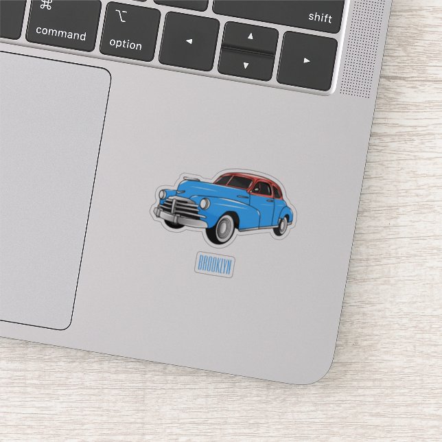 Classic car 1948 cartoon illustration (Detail)