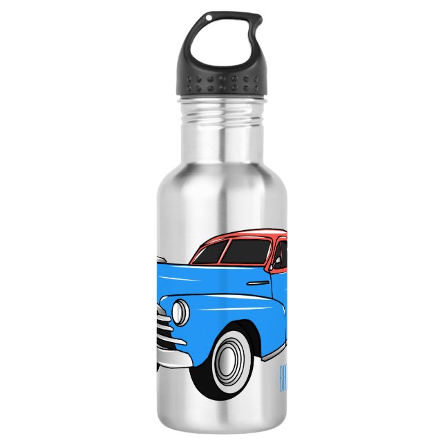 Classic car 1948 cartoon illustration 532 ml water bottle (Front)