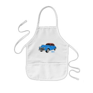 Classic car 1948 cartoon illustration kids apron