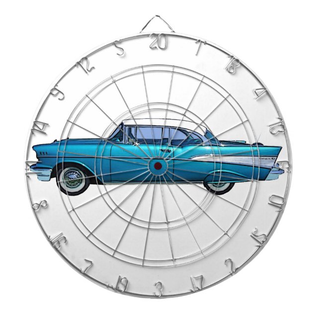 Classic car 1957 Chevy BelAire custom dartboard (Front)