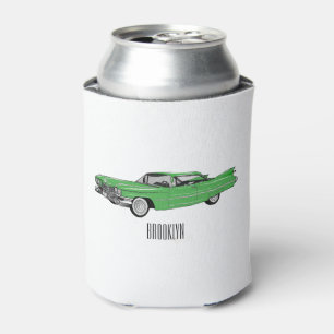 Classic car 1959 cartoon illustration can cooler