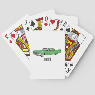 Classic car 1959 cartoon illustration playing cards