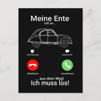 classic car 2cv Ente Silhouette smartphone Postcard