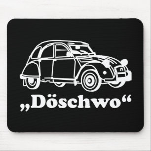 Classic Car 2cv White Retro Döschwo Mouse Pad