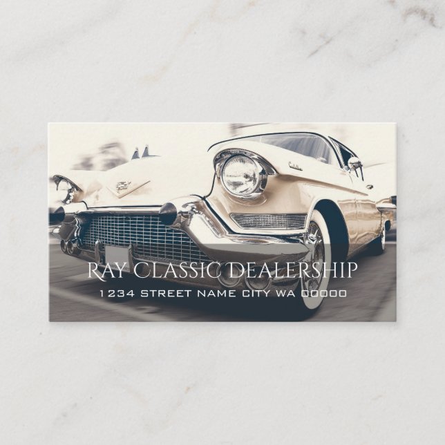 Classic Car, Auto Dealership Business Card (Front)