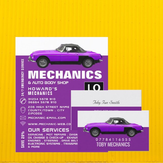 Classic Car, Auto Mechanic & Repairs Advertising Flyer (Creator Uploaded)