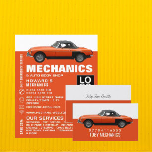 Classic Car, Auto Mechanic & Repairs Advertising Flyer