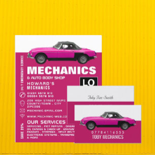 Classic Car, Auto Mechanic & Repairs Business Card