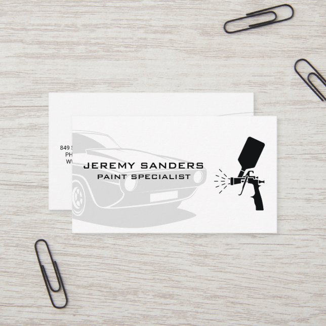 Classic Car | Auto Paint Service Business Card (Front/Back In Situ)