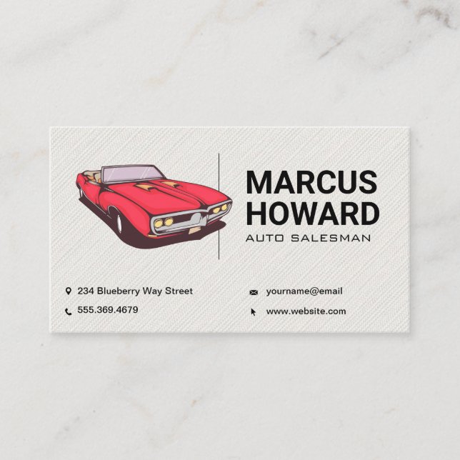 Classic Car | Auto Salesman | Corporate Business Card (Front)