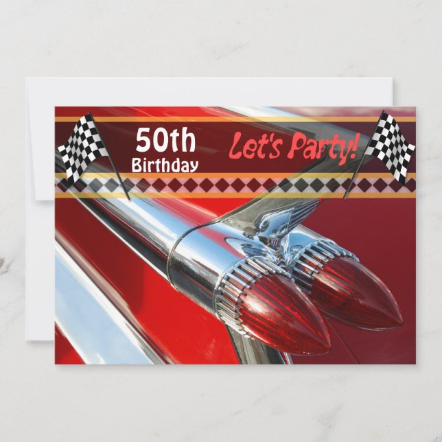 Classic Car Birthday Party Invitation (Front)