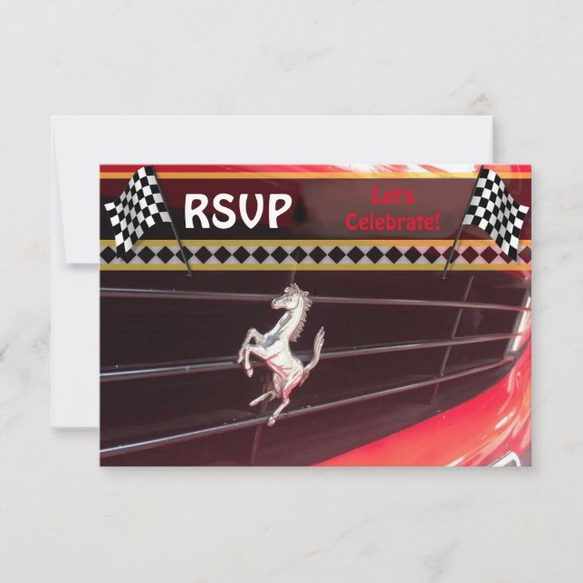 Classic Car Birthday Party RSVP 2 (Front)