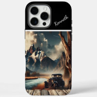 Classic Car By The Mountain River