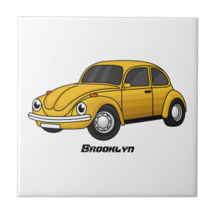 Classic car cartoon ceramic tile