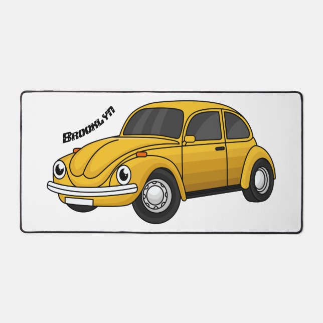 Classic car cartoon desk mat (Front)
