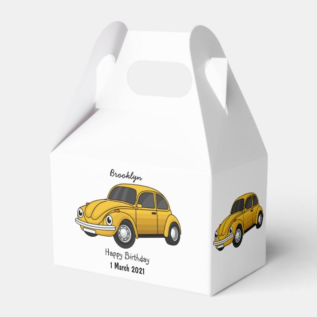 Classic car cartoon favour box (Front Side)