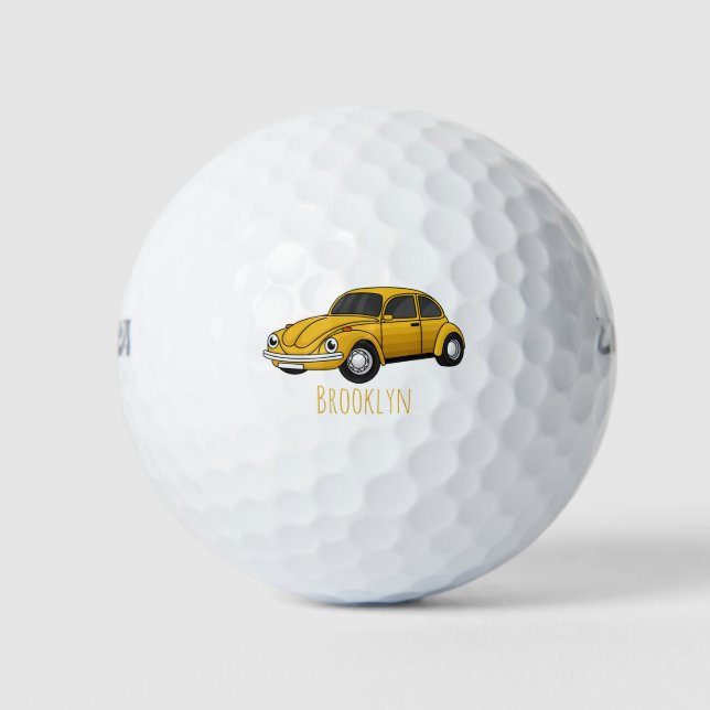 Classic car cartoon golf balls (Front)