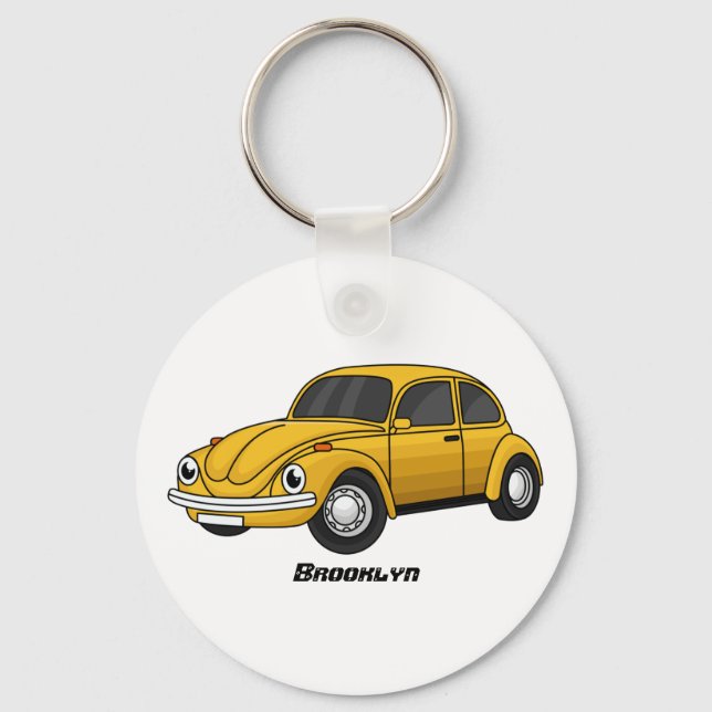 Classic car cartoon key ring (Front)