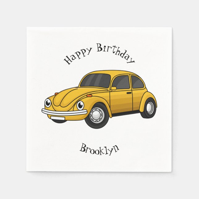 Classic car cartoon napkin (Front)