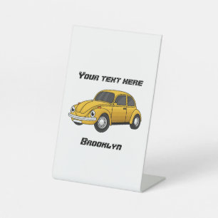 Classic car cartoon pedestal sign