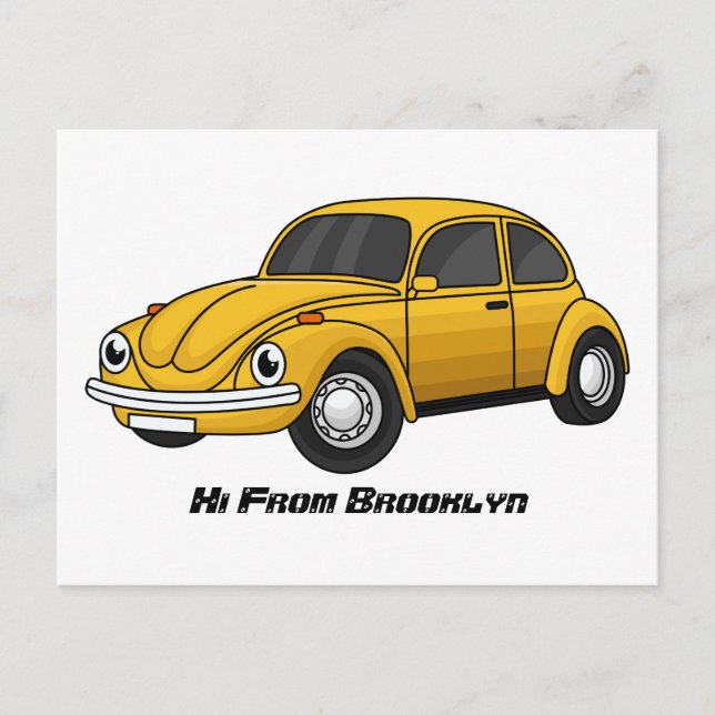 Classic car cartoon postcard (Front)