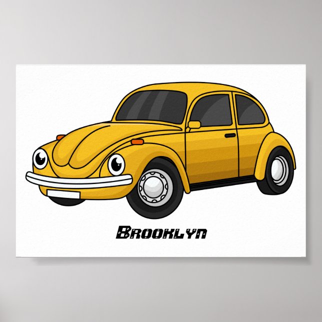 Classic car cartoon  poster (Front)
