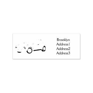 Classic car cartoon rubber stamp