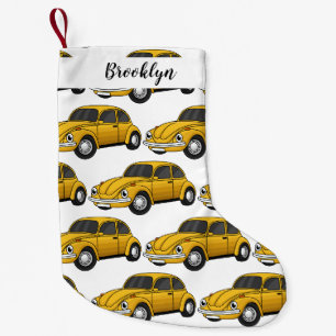 Classic car cartoon small christmas stocking