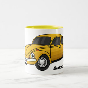 Classic car cartoon Two-Tone coffee mug