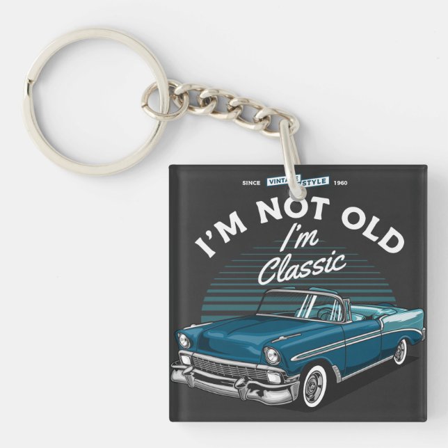 CLASSIC CAR CHEVY BEL AIR CONVERTIBLE 1956 KEY RING (Front)