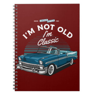 CLASSIC CAR CHEVY BEL AIR CONVERTIBLE 1956 NOTEBOOK