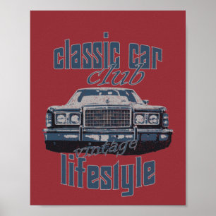 classic car club vintage old car lover gift poster
