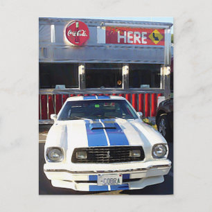 Classic Car Cruise Night at Diner Postcard