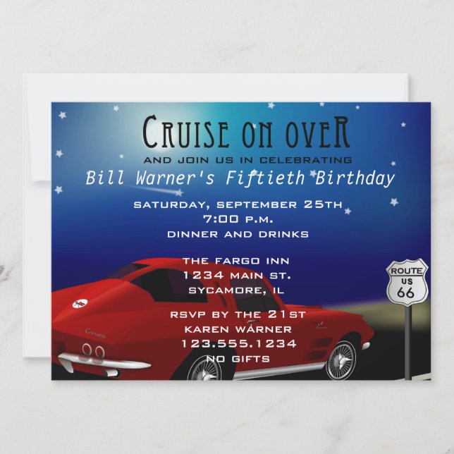 Classic Car Cruise on Over Invitation (Front)