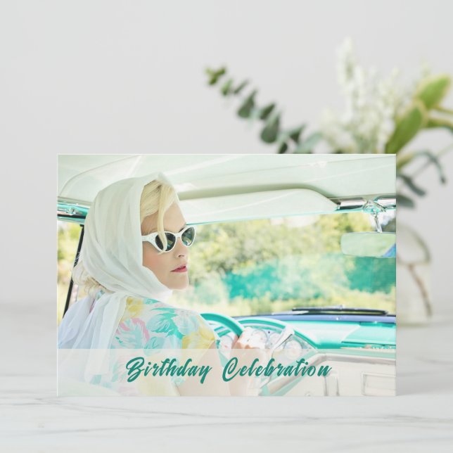 Classic Car Cruising Birthday Invitation (Standing Front)