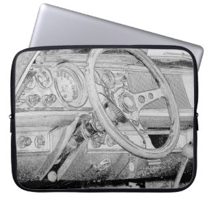 Classic Car Dashboard Steering Wheel Laptop Sleeve