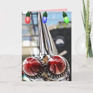 CLASSIC CAR FINS CADDY CHRISTMAS CARDS