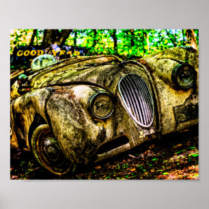 Classic Car Graveyard   Jaguar XK Poster