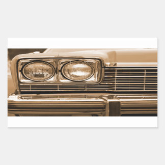 Classic Car Headlight Closeup Rectangular Sticker