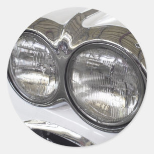 Classic car headlights classic round sticker
