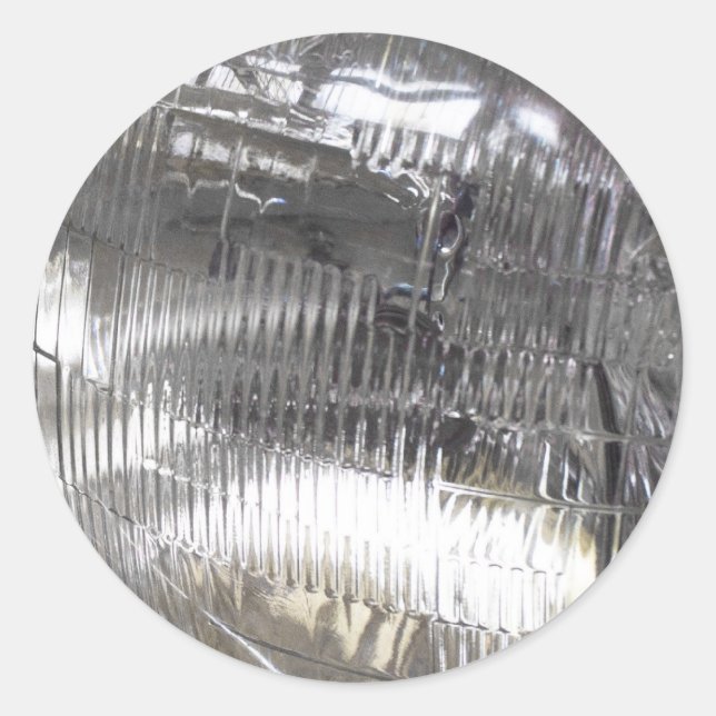 Classic car headlights classic round sticker (Front)