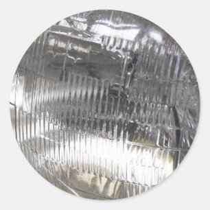 Classic car headlights round sticker