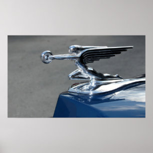 classic car hood ornament poster