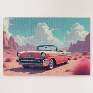 Classic Car In The Desert Jigsaw Puzzle