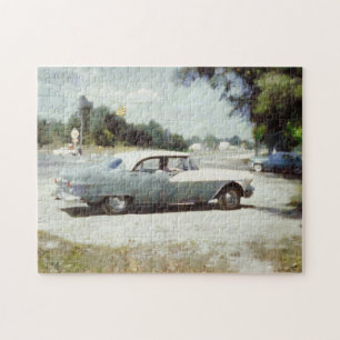 Classic Car in upper Michigan Painting Jigsaw Puzzle