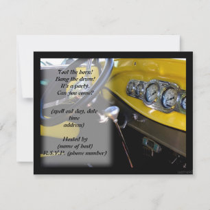 classic car iv party invite