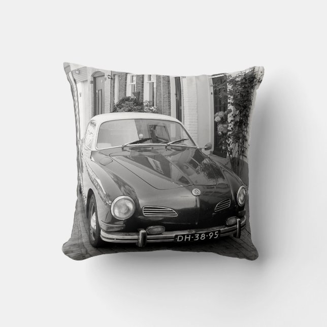 Classic Car Karmann Ghia B&W Cushion (Front)