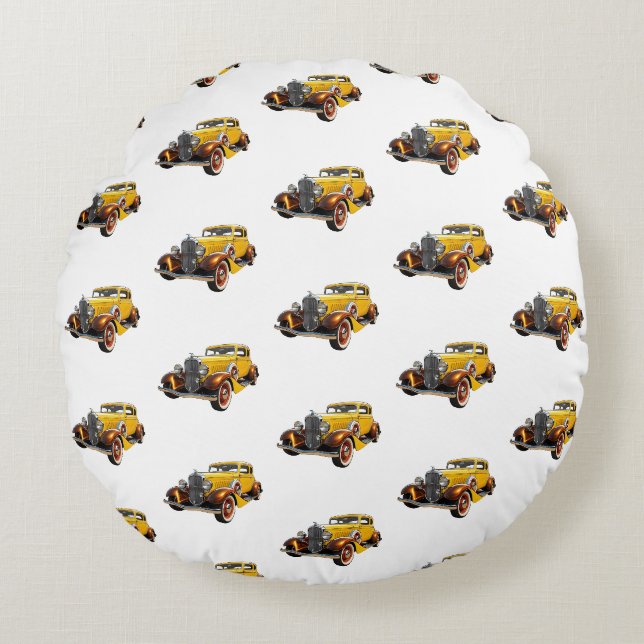Classic Car Modern Cool Round Cushion (Front)