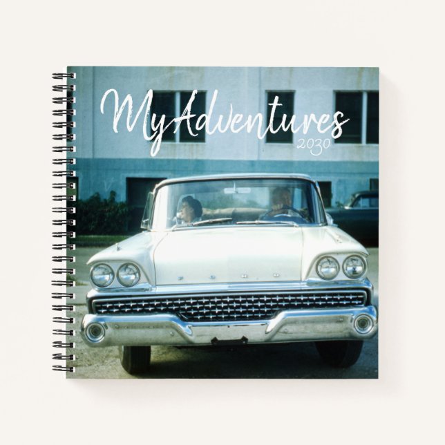 Classic Car My Adventures Mid-century Inspired Notebook (Front)
