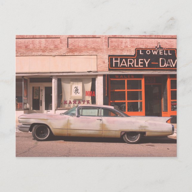 Classic Car Old West Town Postcard (Front)